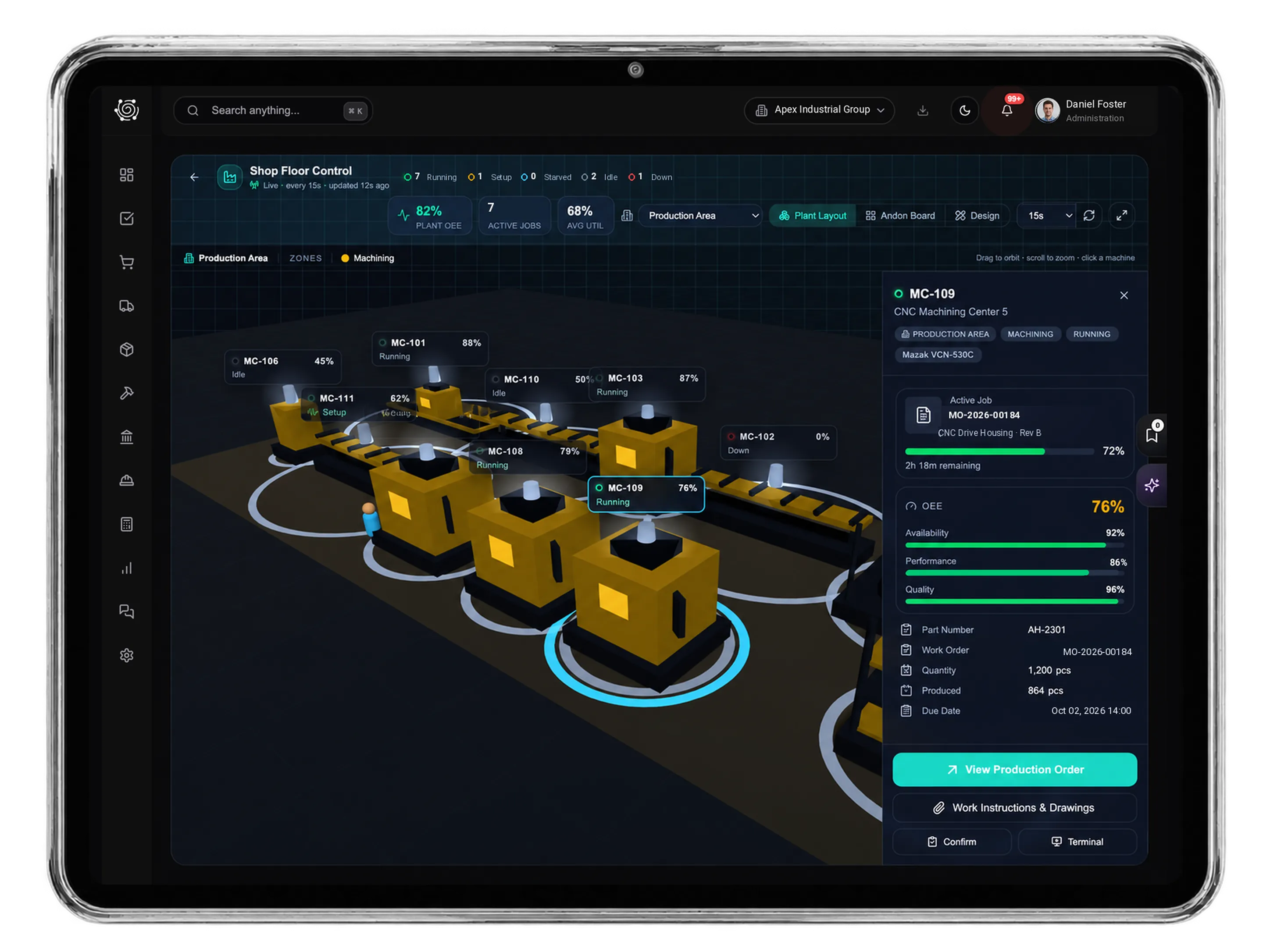 DNA ERP Manufacturing — tablet preview