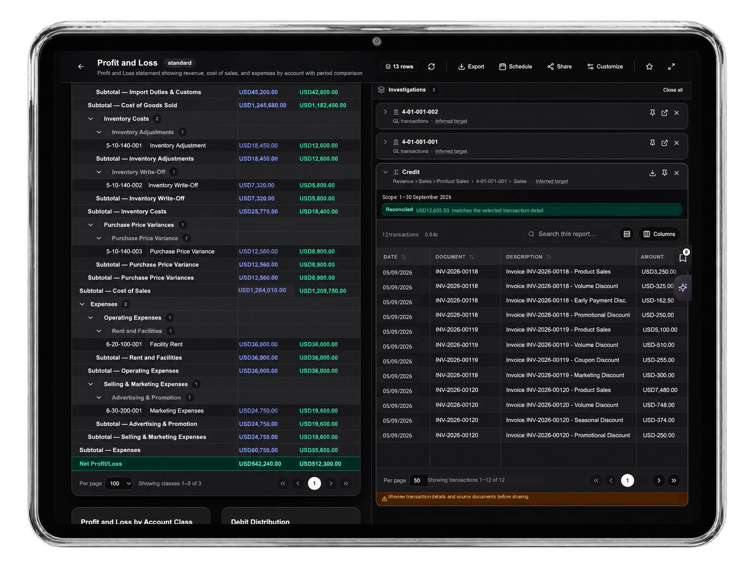 DNA ERP Banking & GL — tablet preview