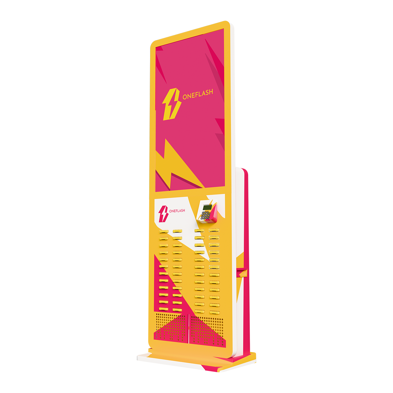 Station OneFlash 48 batteries - rose et jaune
