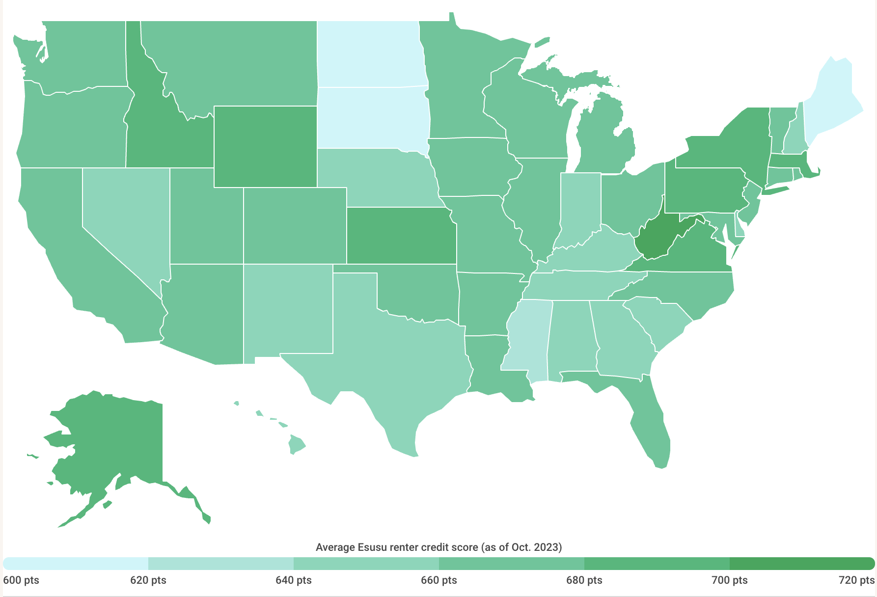 Credit scores map