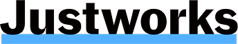 Justworks company logo with black text.