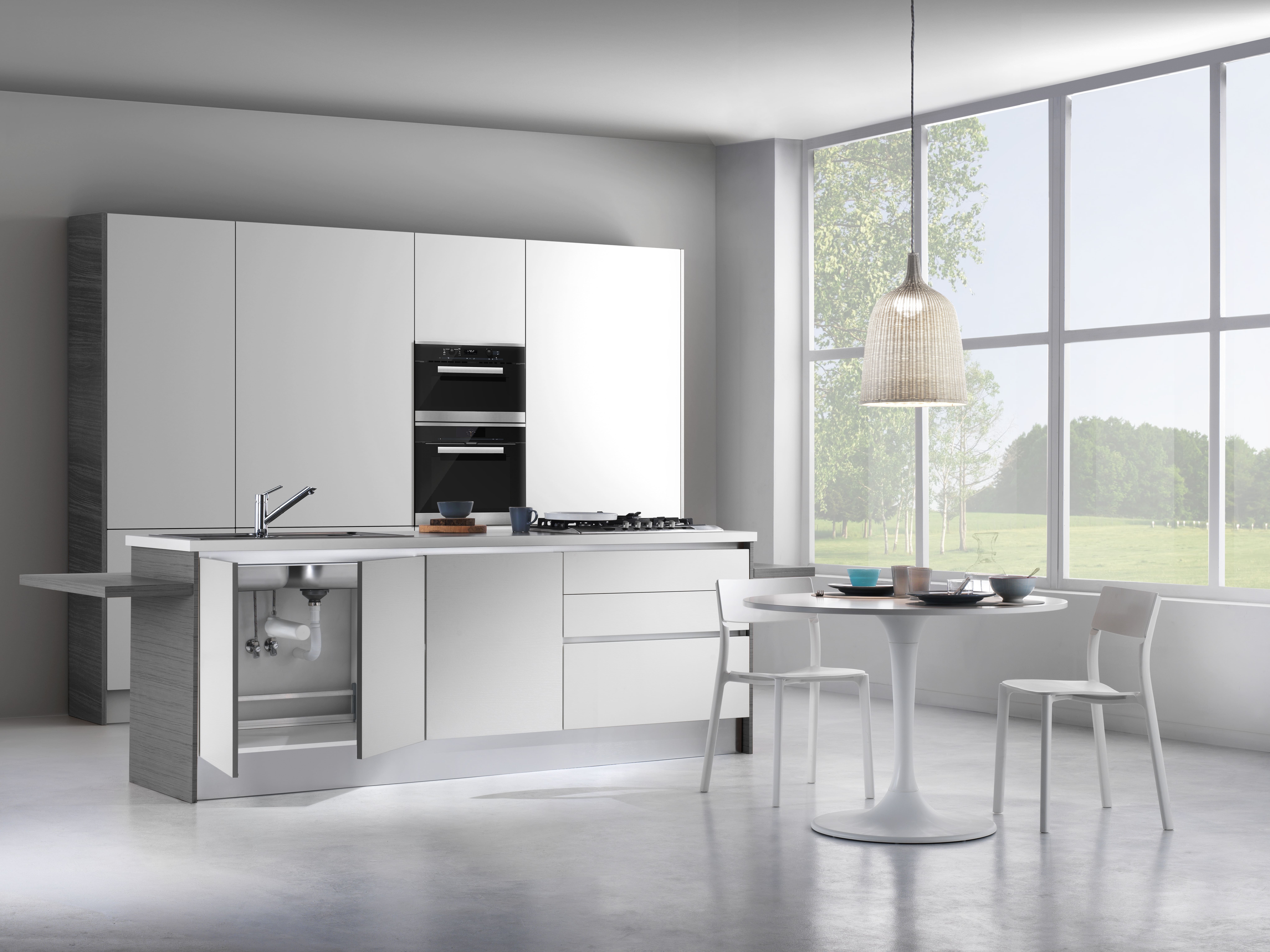 Uno filter in a modern kitchen, wide view