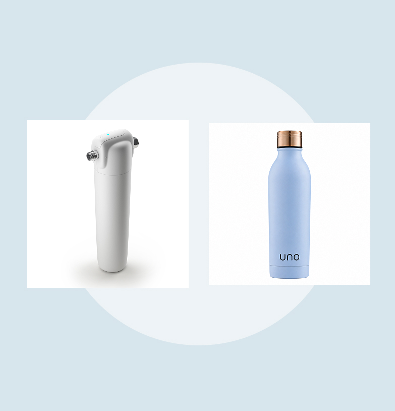 UNO Water — filter and thermal bottle lifestyle imagery