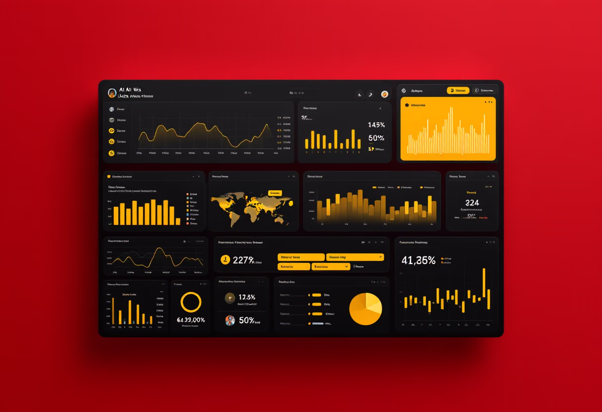 [interface] screenshot of data analytics dashboard (for an ai saas company)