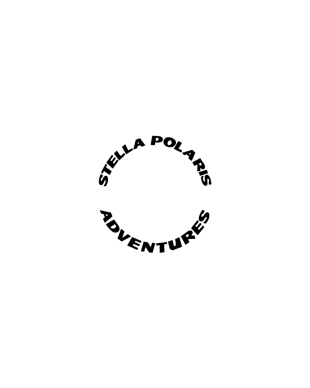 White logo with a stylized bear paw print featuring a star at the center, encircled by the text 'STELLA POLARIS ADVENTURES'.