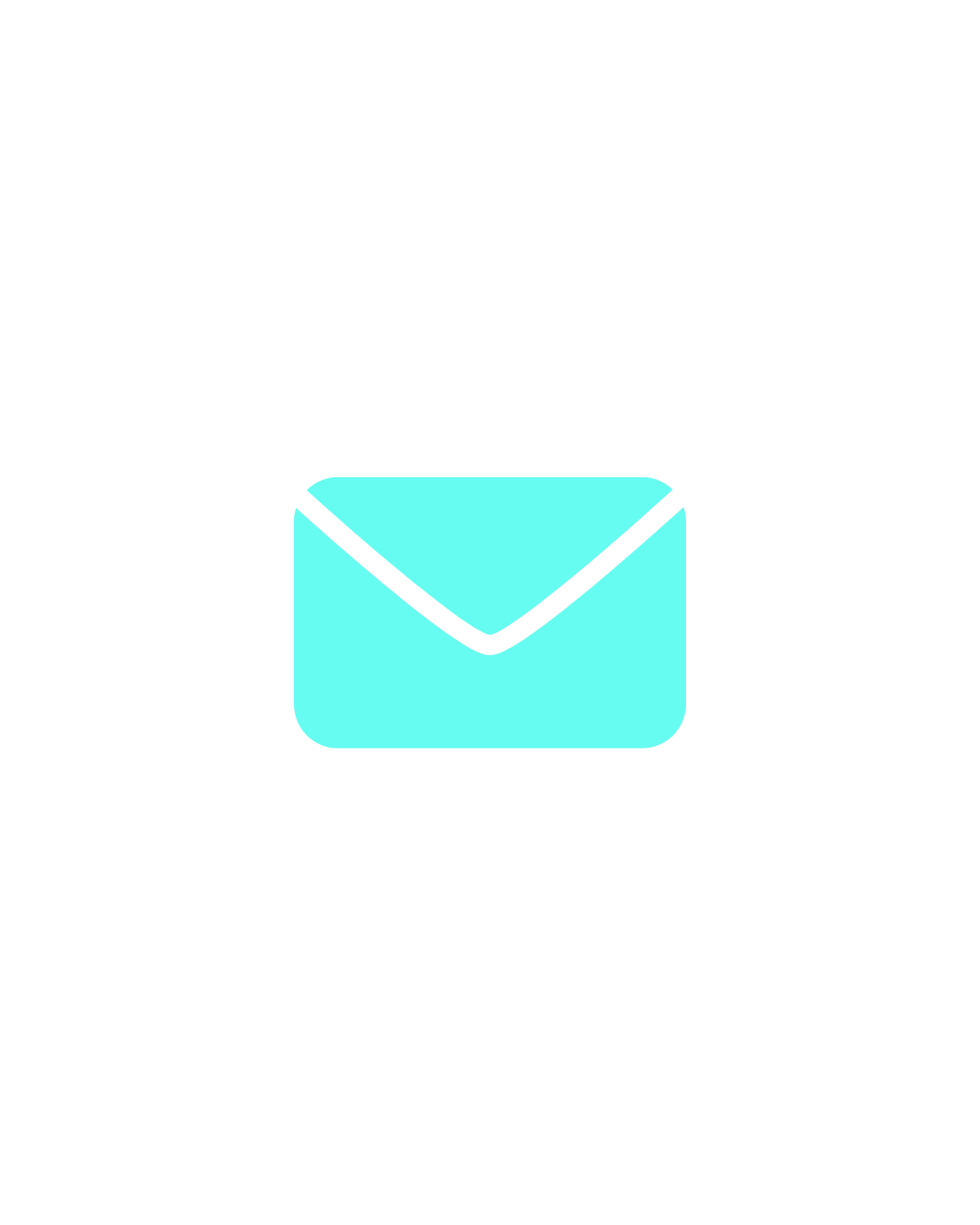 Light blue envelope icon inside a circular black speech bubble with three dots above.