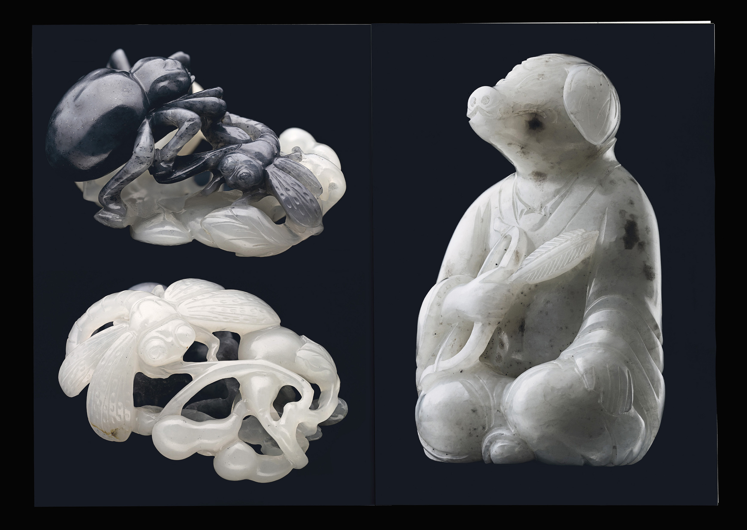 Double page example of the Rietberg Program showing black and white sculptures