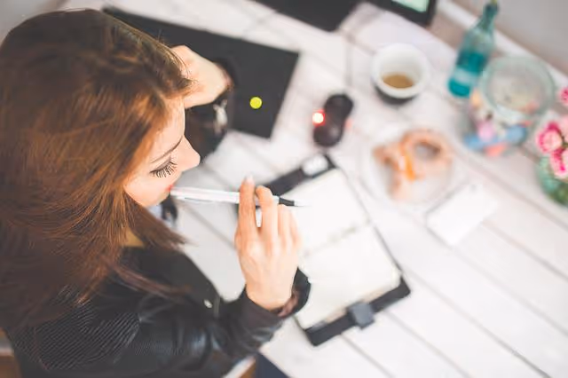 young woman, workspace, working