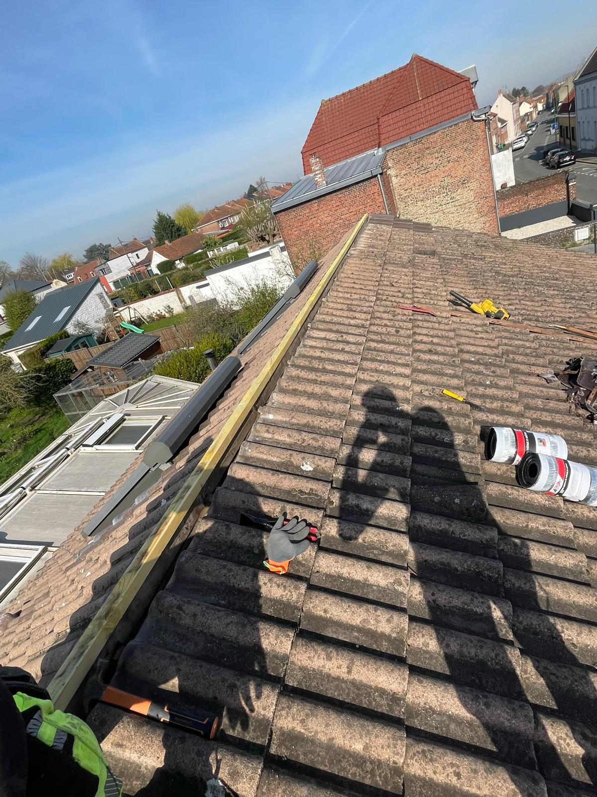 image of roofing contractor at work
