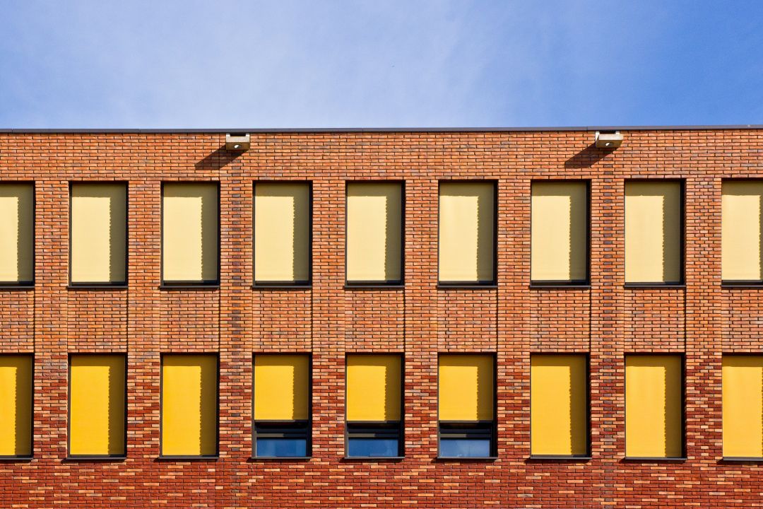 Klinker Wohnanlage Fassade.