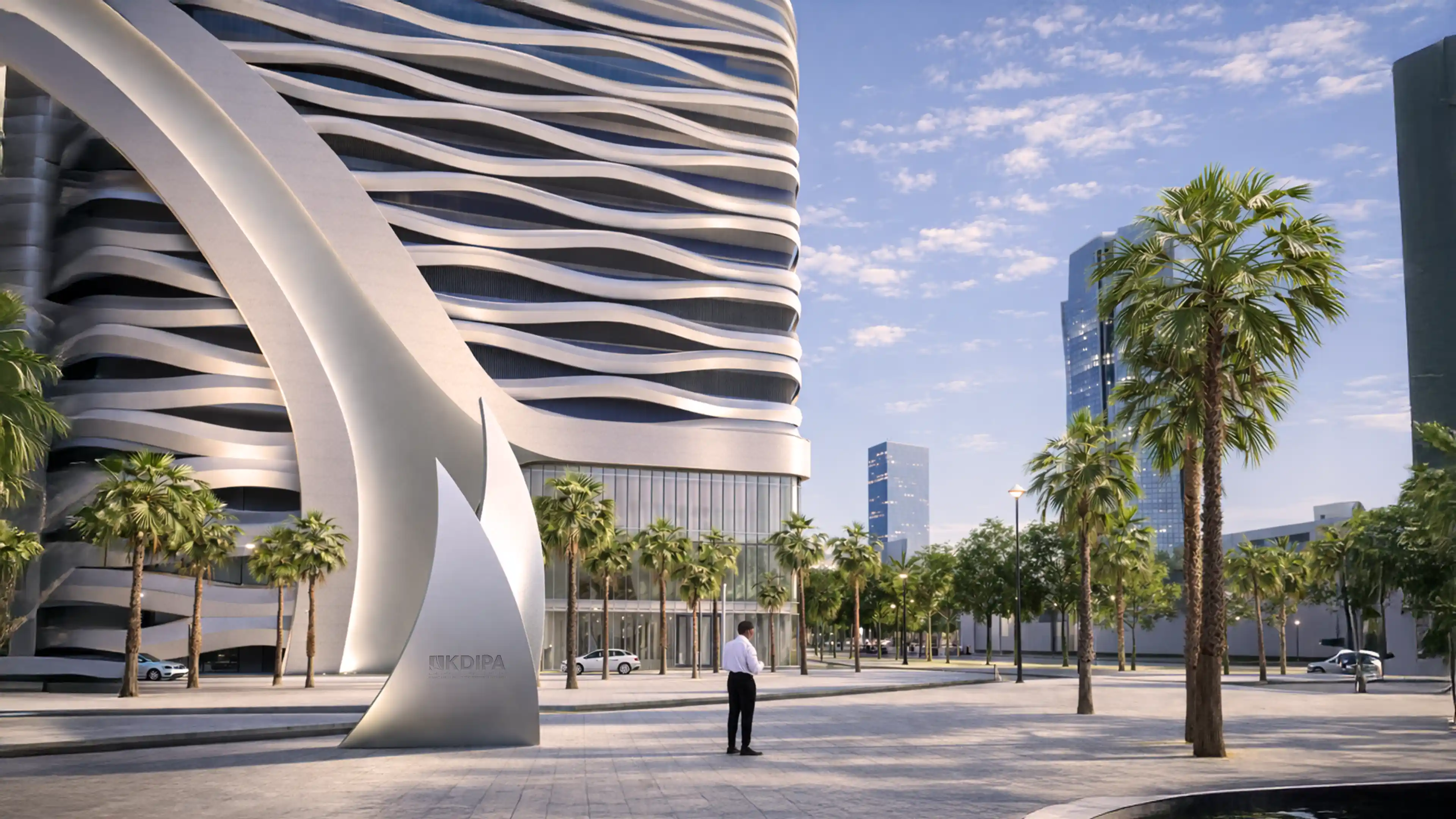 Main Identification Signage for the KDIPA Headquarters in Kuwait City, by LIMAH