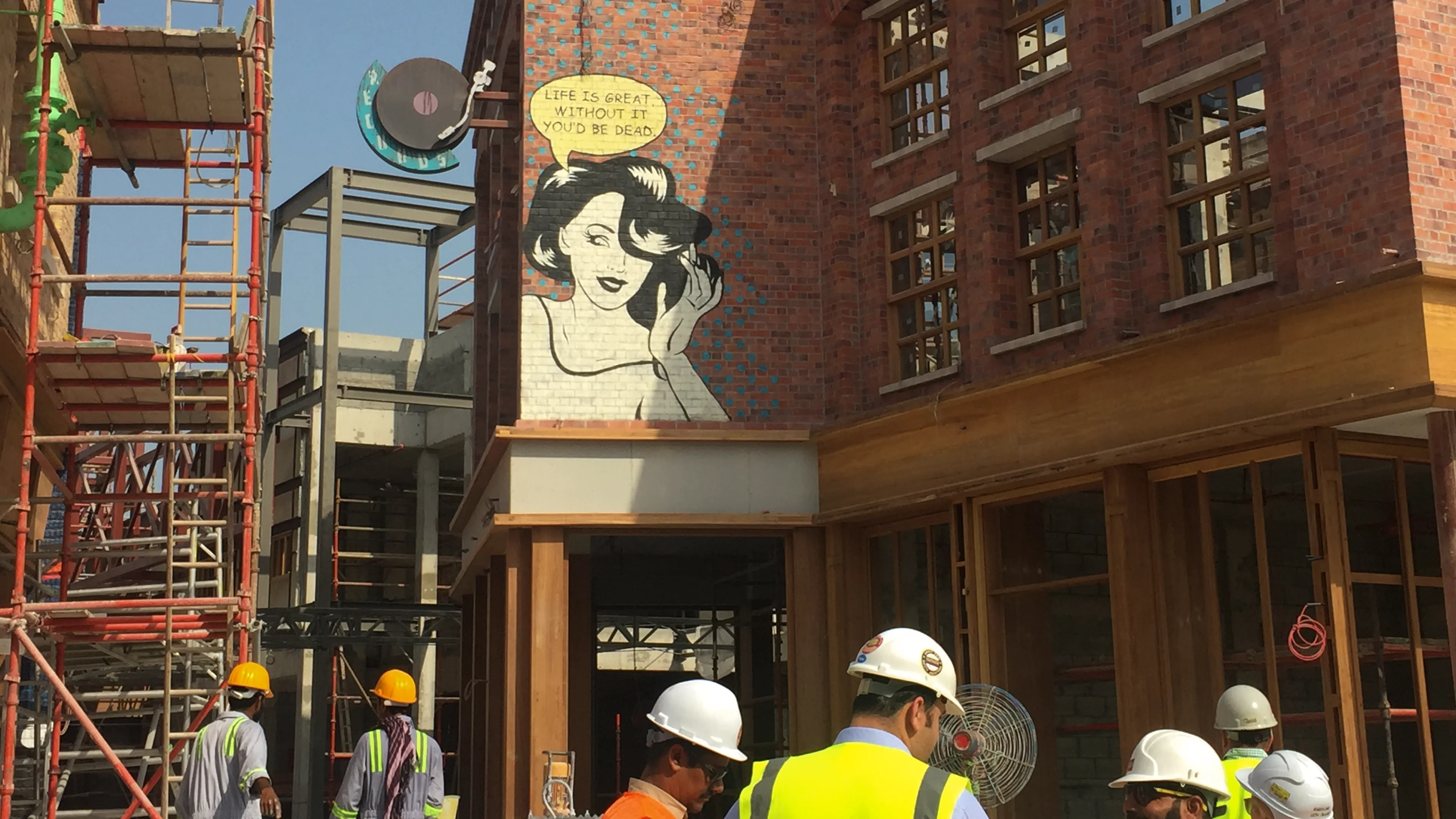 LIMAH design team visiting La Mer during construction to review project progress and design development