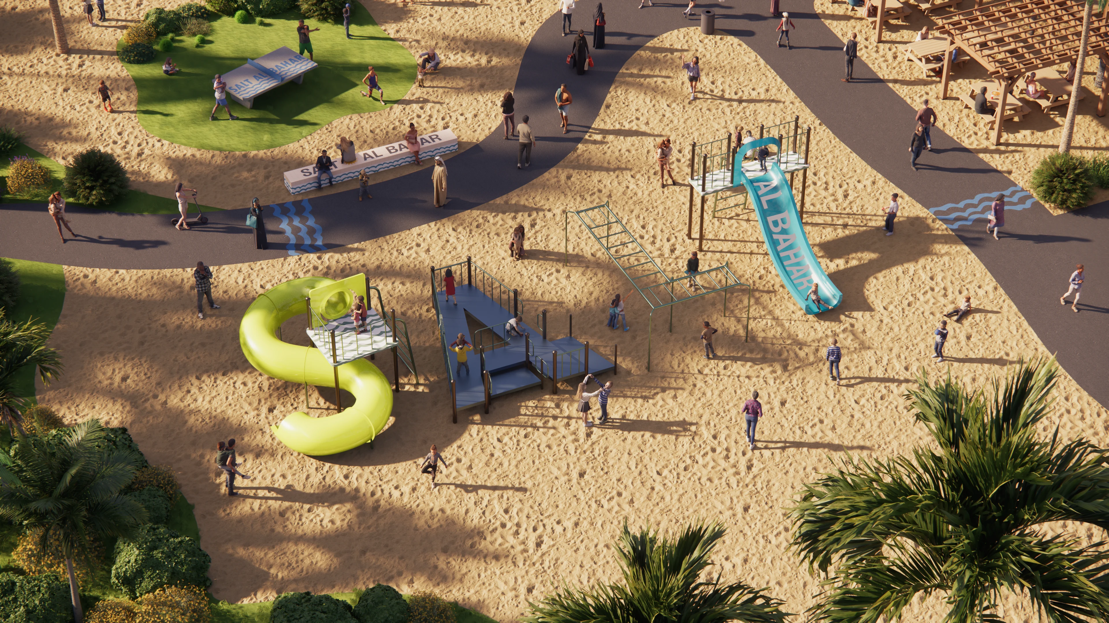 LIMAH public art playground landmark at Salt Al Bahar creating a memorable place for visitors