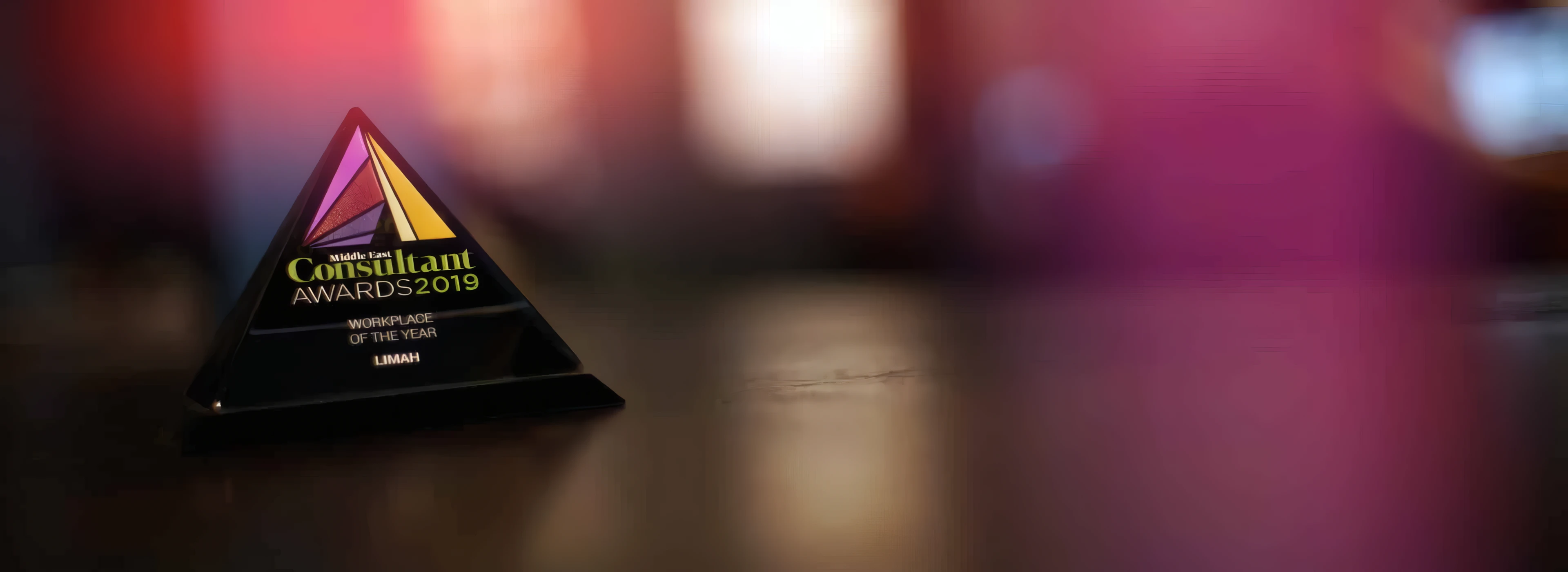 Zoom out shot of the Middle East Consultant Award for Workplace of the year, in 2019