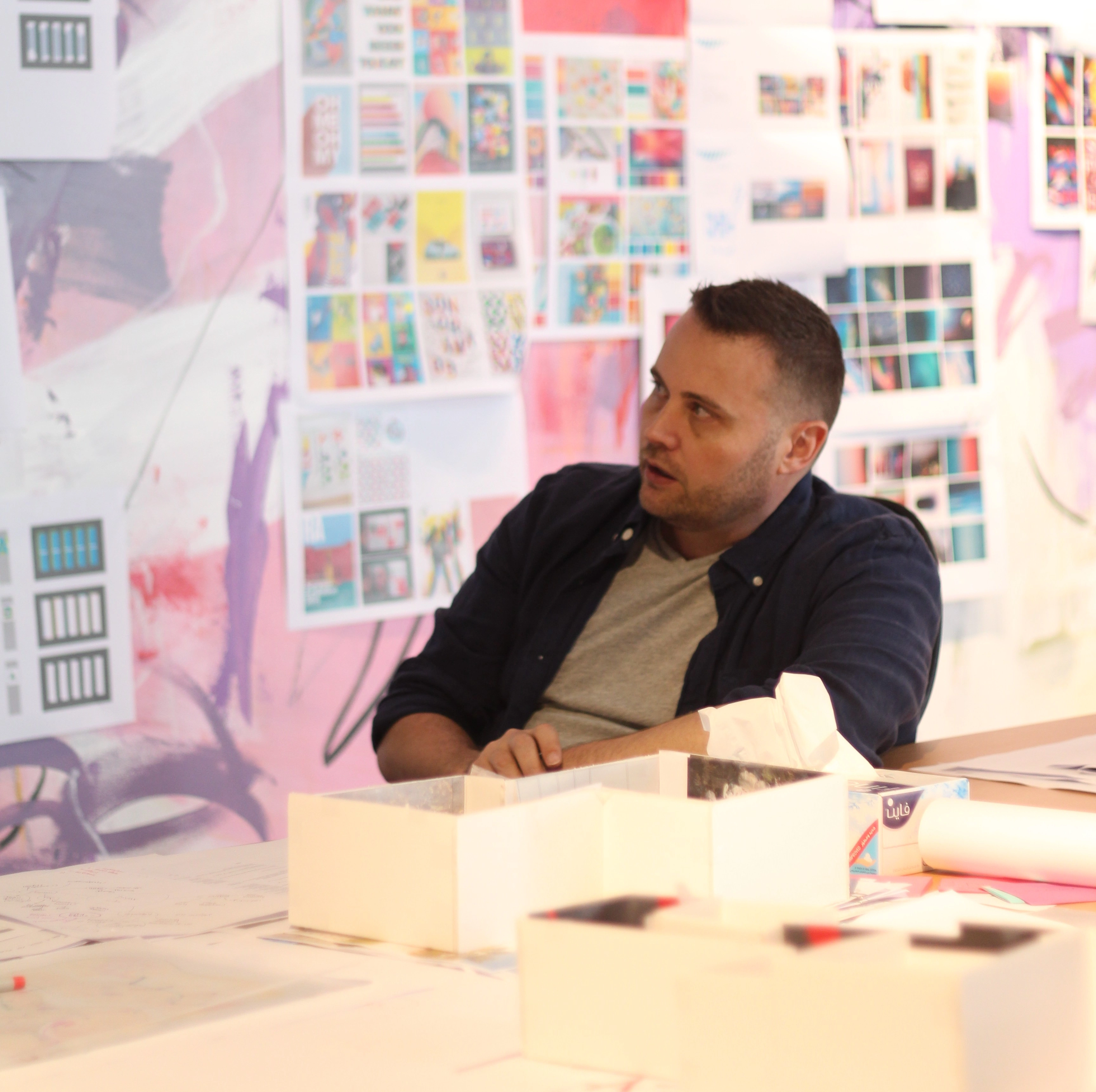 LIMAH founder Jason Lewis developing a design strategy in the studio during the firm's early years