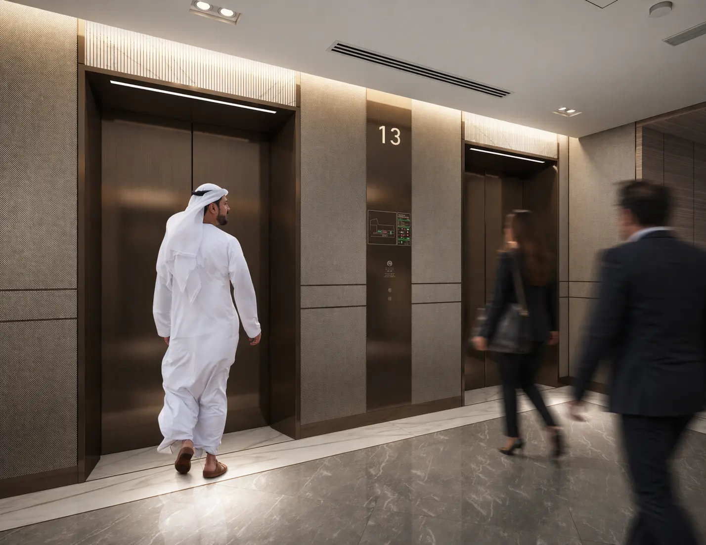 One Za'abeel elevator signage and interior wayfinding