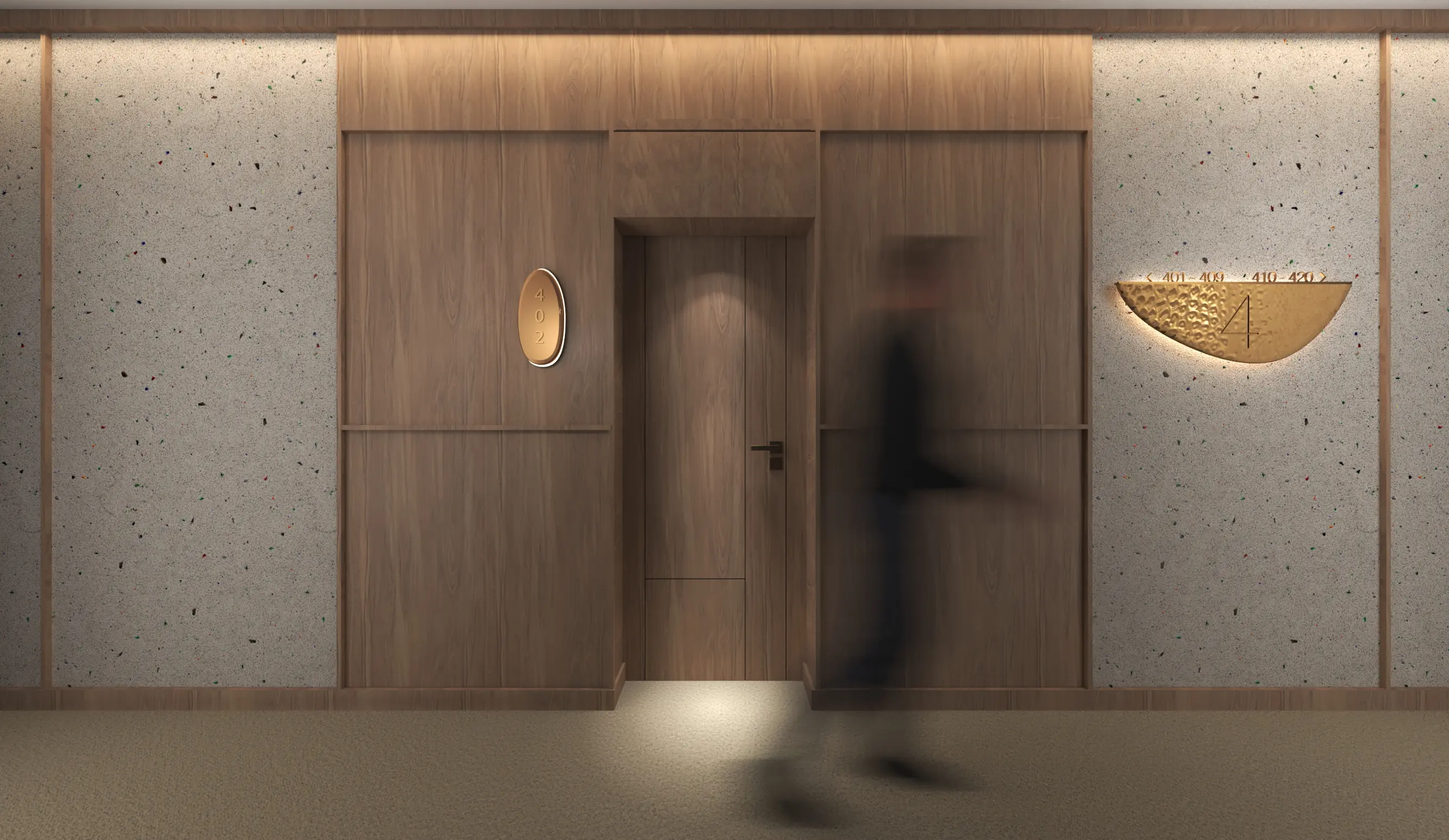 Nobu Hotel room identification and directional signage