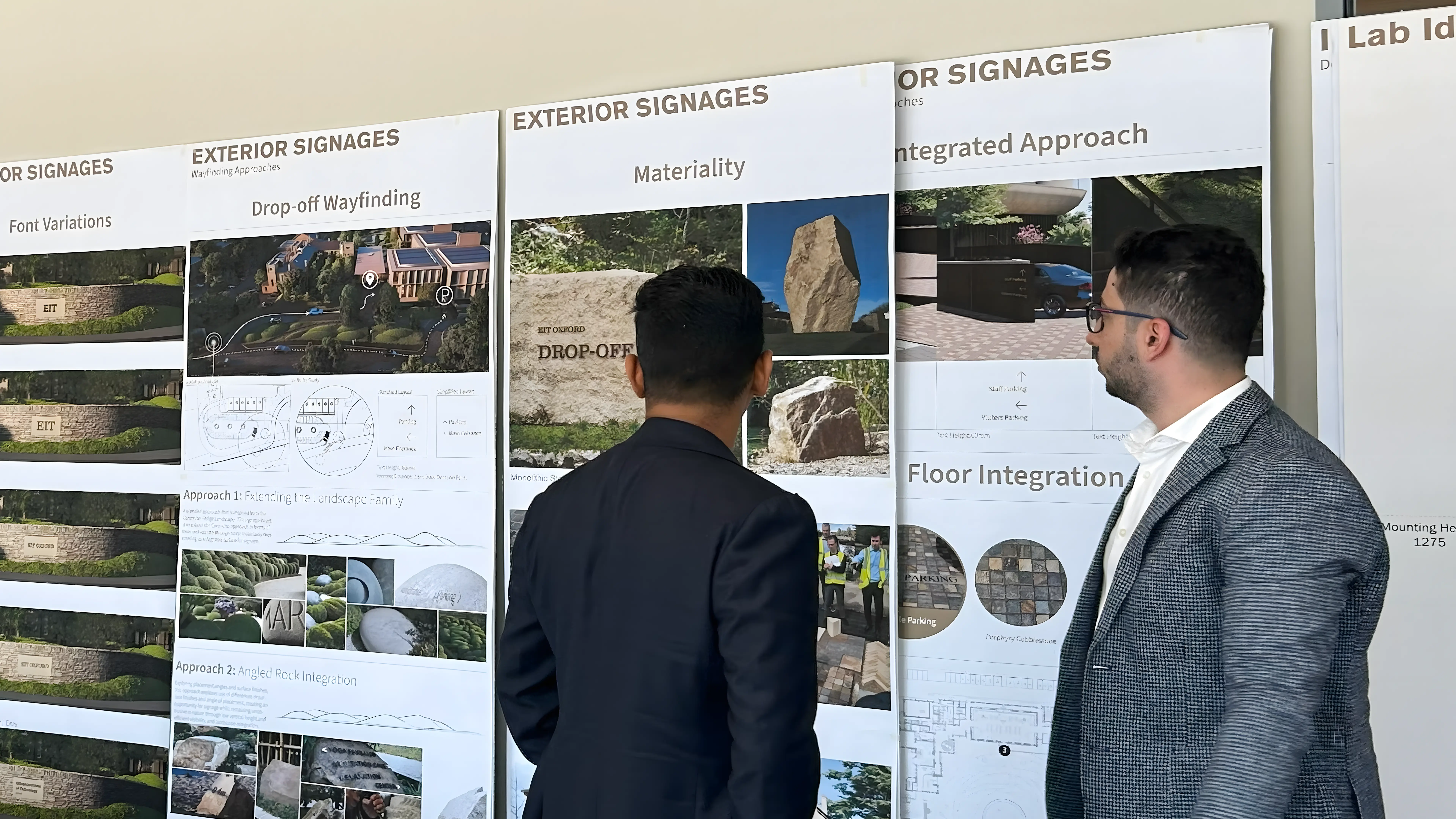 LIMAH team visiting the UK to present wayfinding and experience design proposals for the Ellison Institute of Technology.