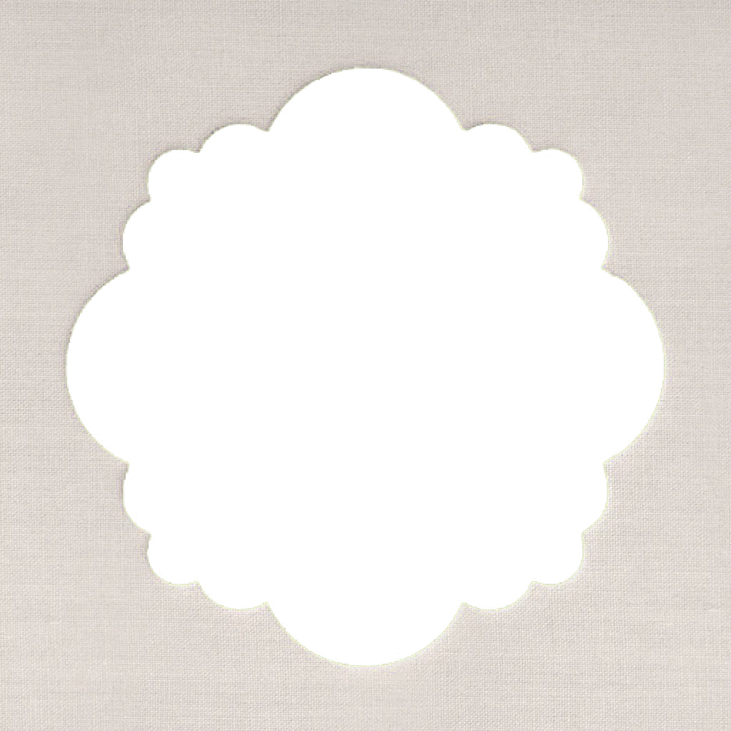 Black decorative shape outline.
