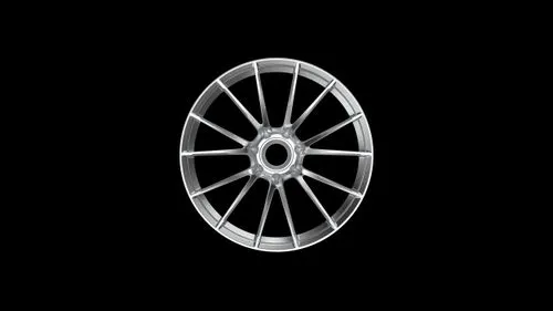 Silver alloy car wheel rim with multiple spokes against a black background.