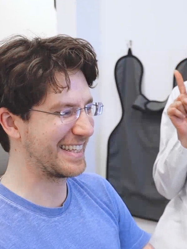 Carson city dentist with a patient looking in to the mirror