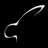 Abstract white curved swoosh shape on a black background.