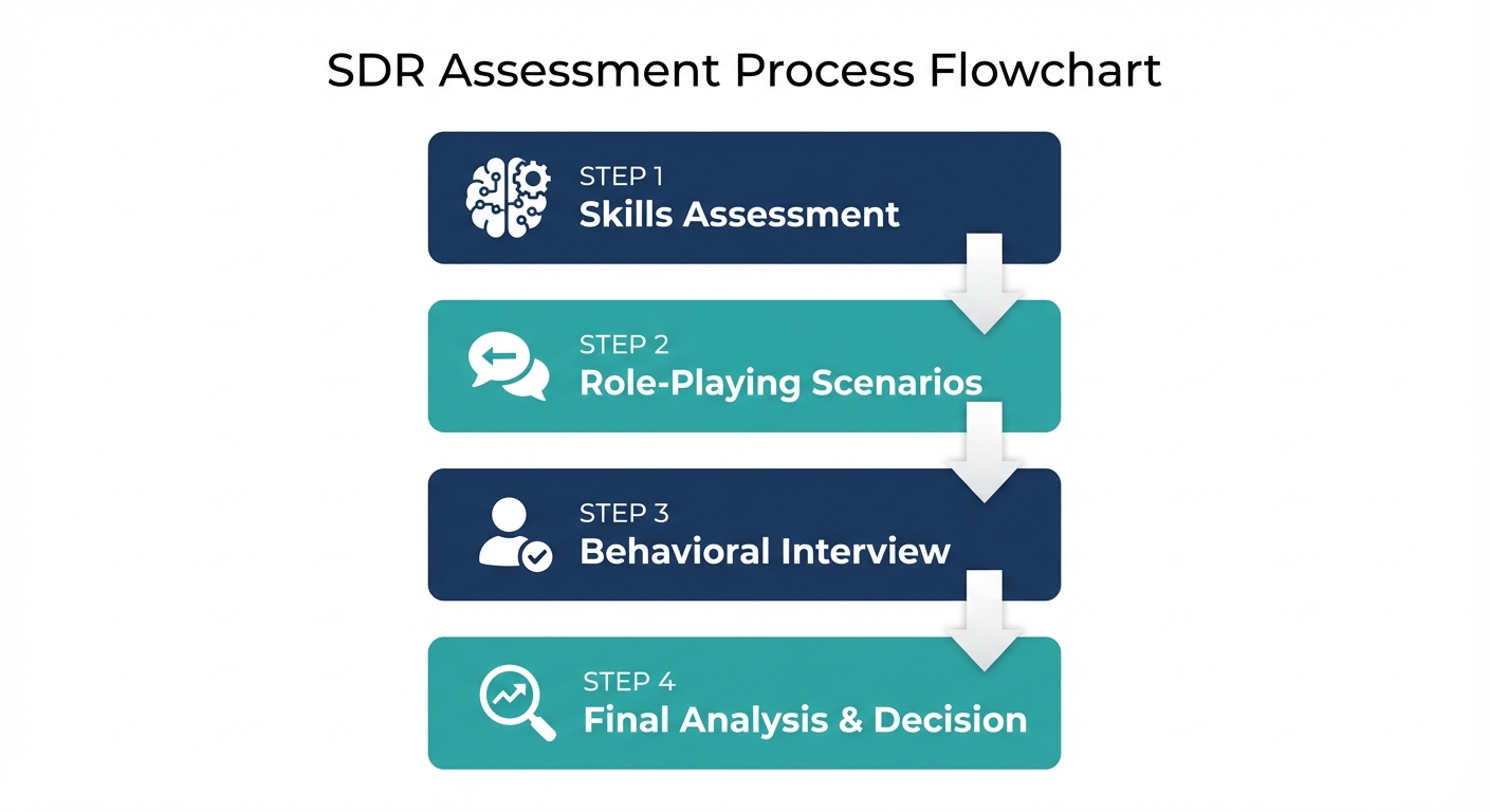 Flowchart showing the 4-step SDR assessment process