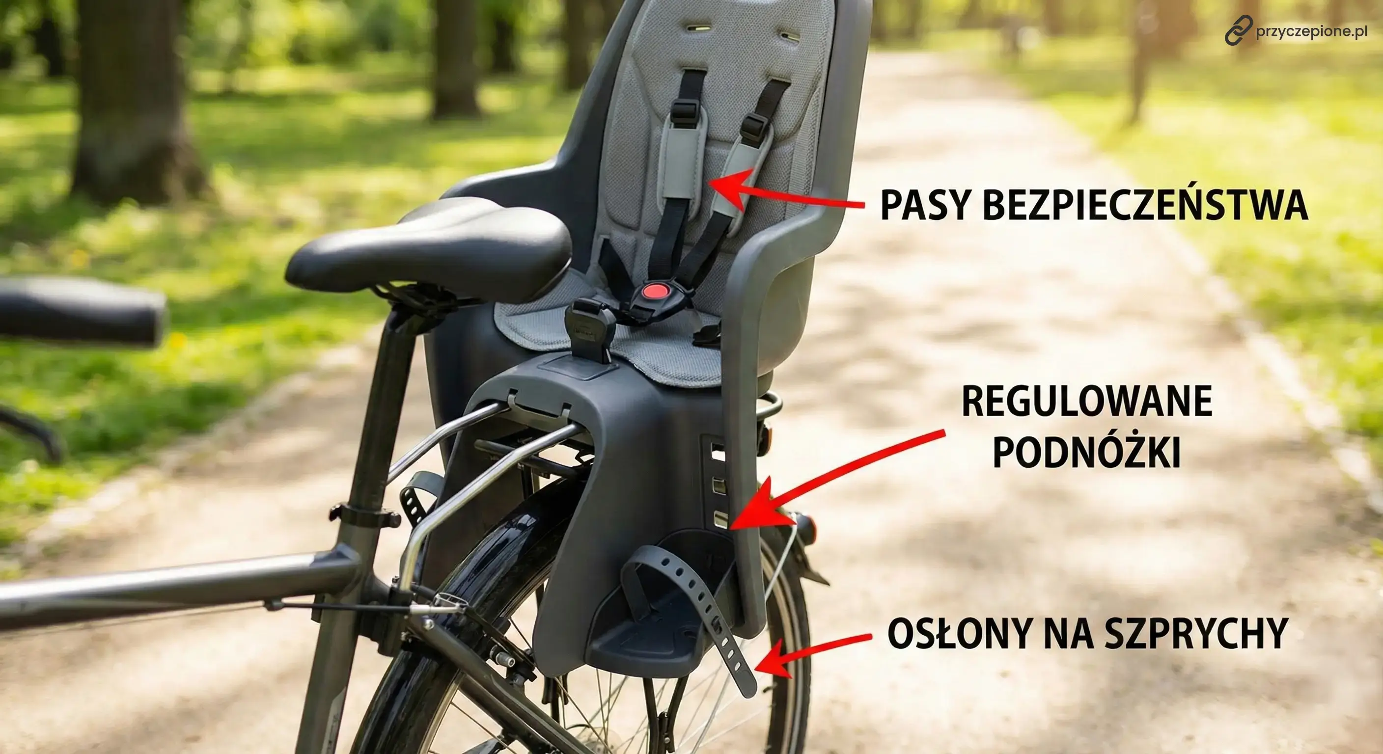 Fotelik rowerowy tylny montowany z tyłu - jazda miejska z dzieckiem