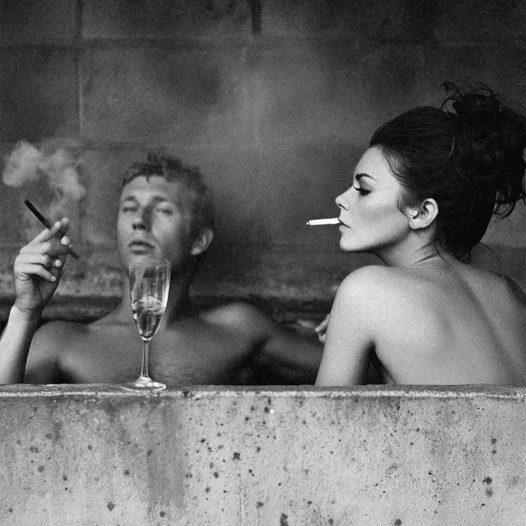 Couple dans une baignoire