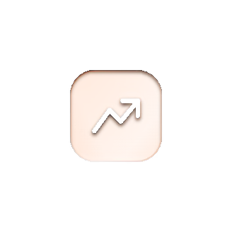 Icon of a zigzag upward arrow representing growth or increase inside a rounded square.