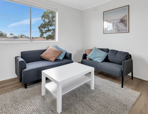 Shared living area with sofas