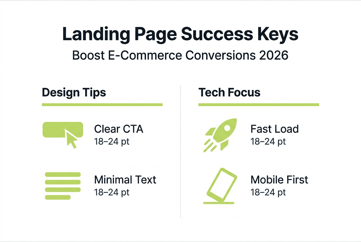 Infographic summarizing landing page design principles