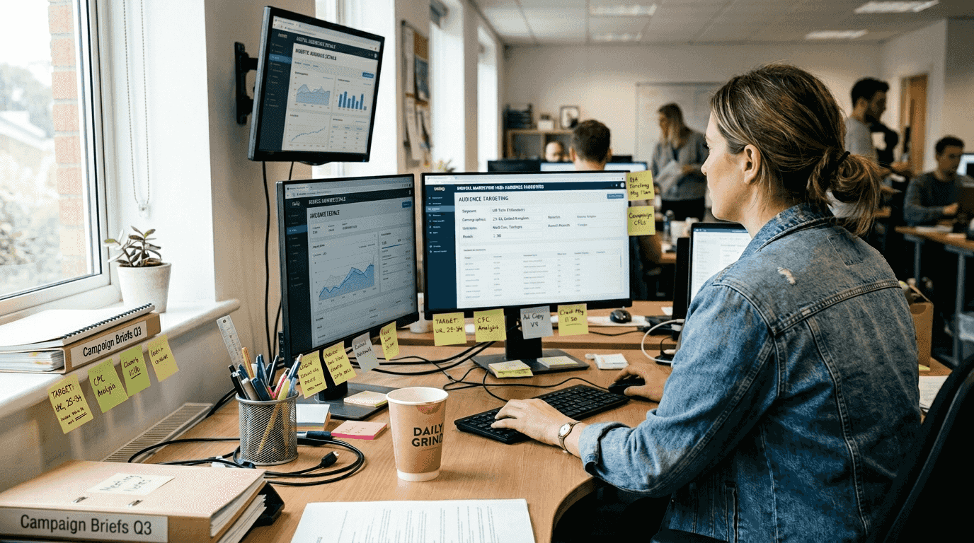 Manager setting social ad audience targeting