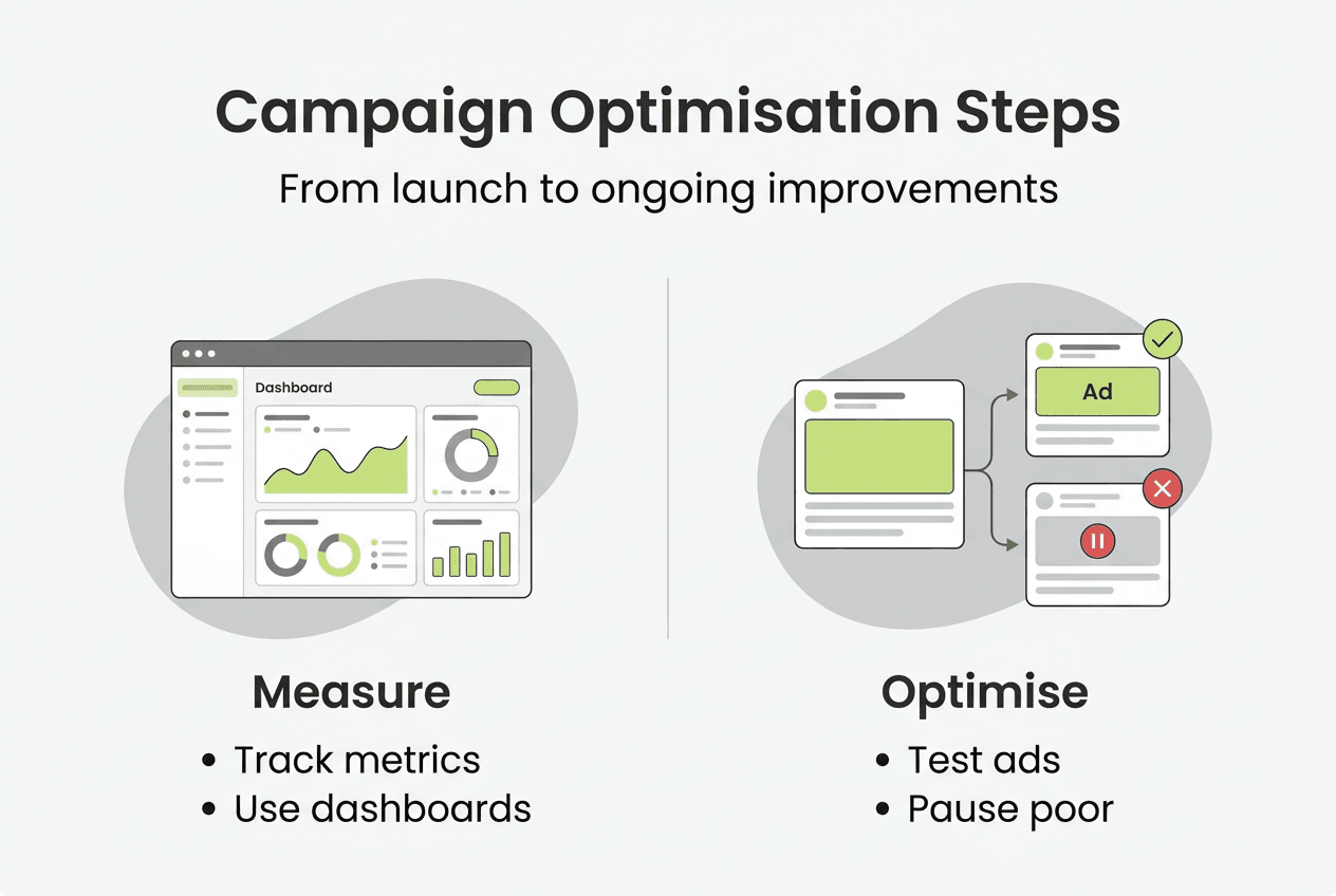 Infographic summarising campaign optimisation workflow