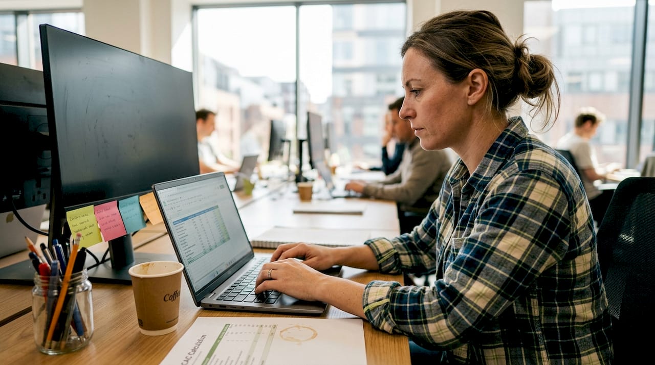 Marketing manager calculating customer acquisition cost