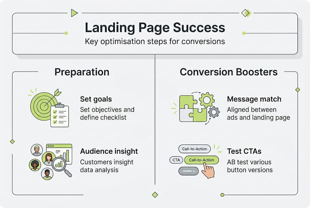Infographic of landing page optimisation steps