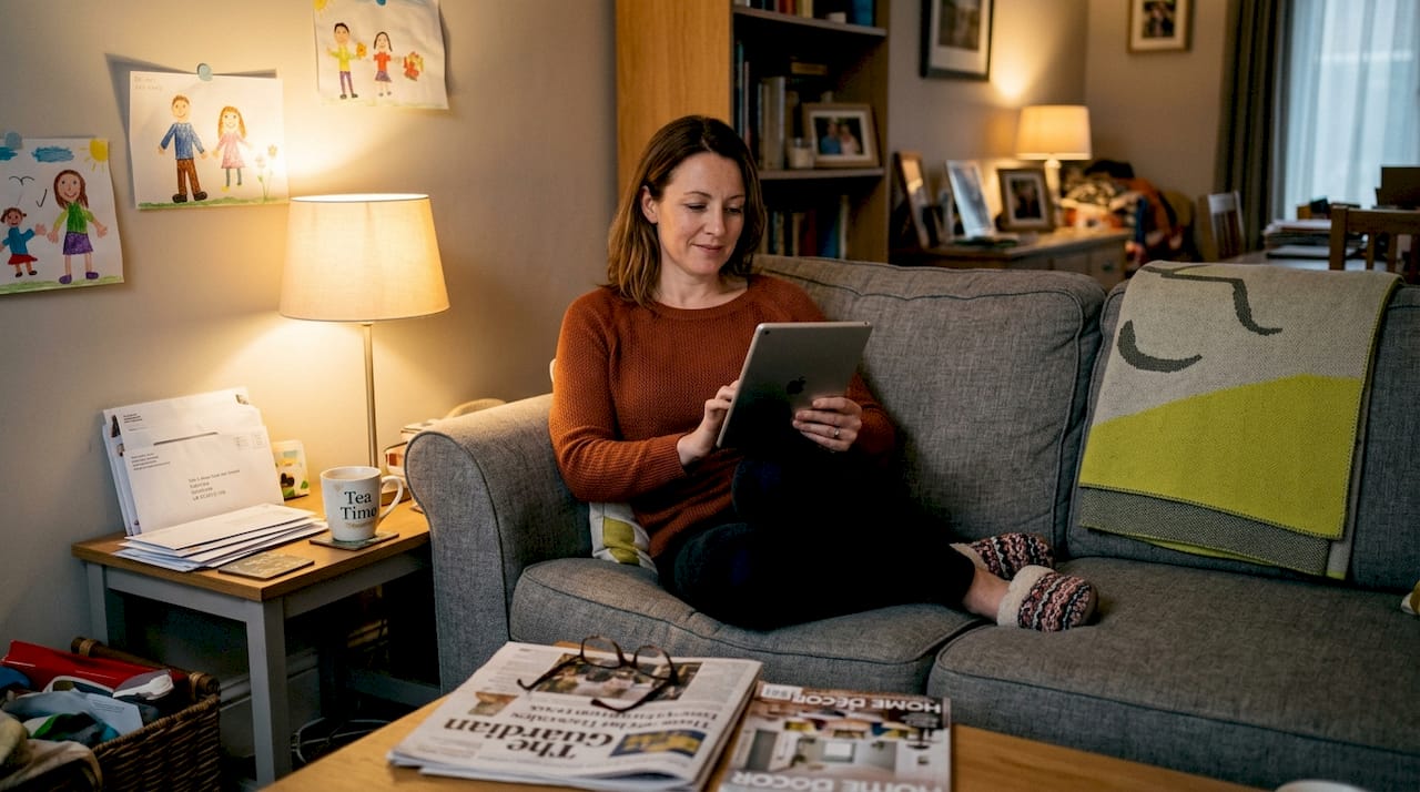 Homeowner looking at local services on Facebook