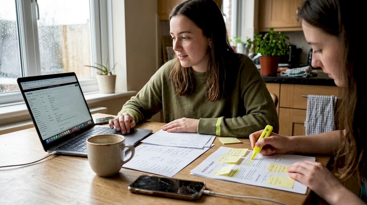 Team optimising product pages at kitchen workspace