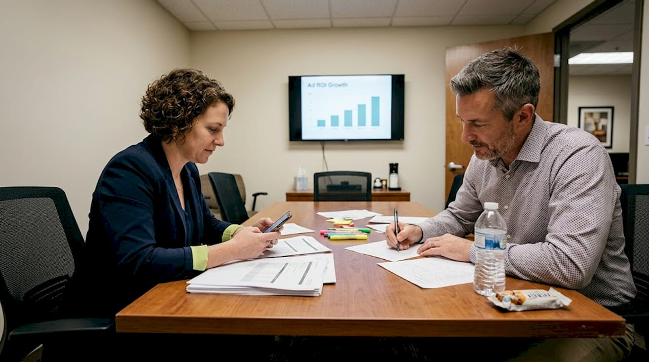 SME leaders analyzing targeted advertising results