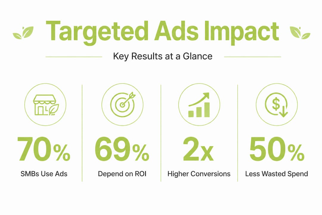 Infographic with stats on targeted advertising results