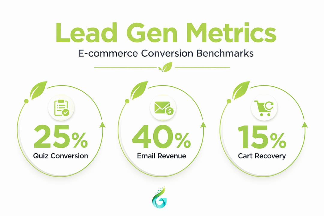 Infographic showing key e-commerce lead generation metrics
