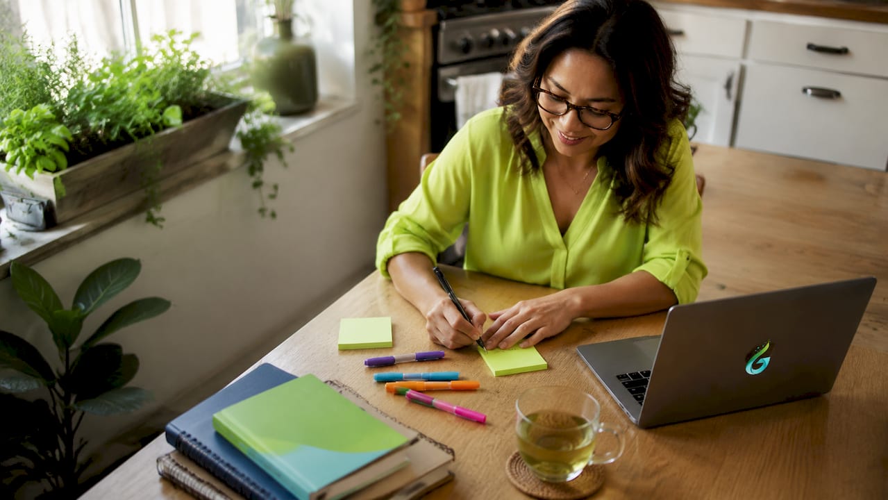 SMB owner planning agile marketing at desk