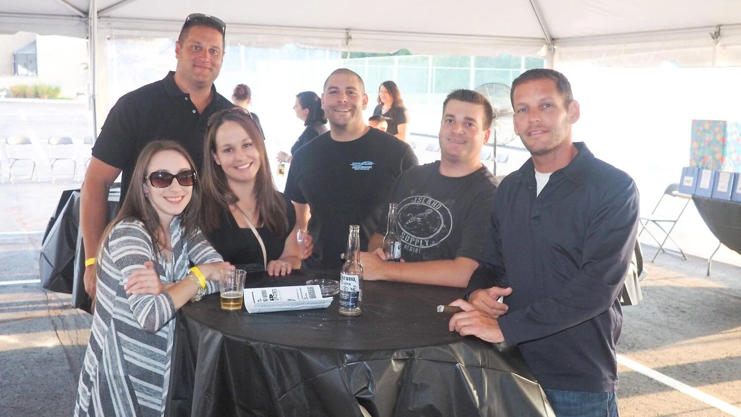 a group of people gathered around a table