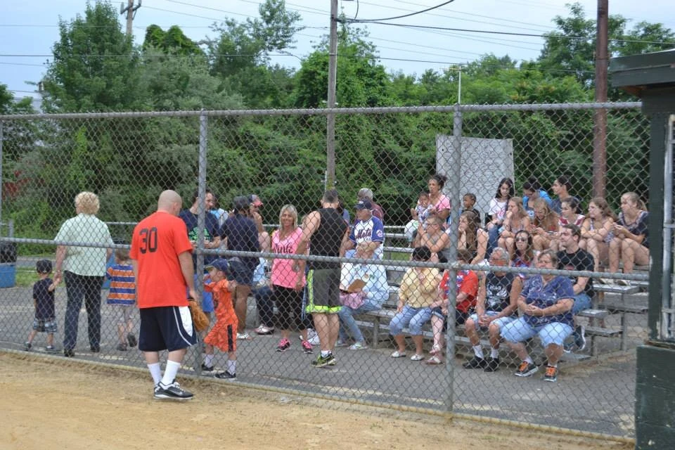 a crowd cheers at a baseball game