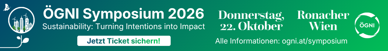 ÖGNI Symposium 2026 - Sustainability: Turning Intentions into Impact am 22. Oktober 2026 im Ronacher in Wien