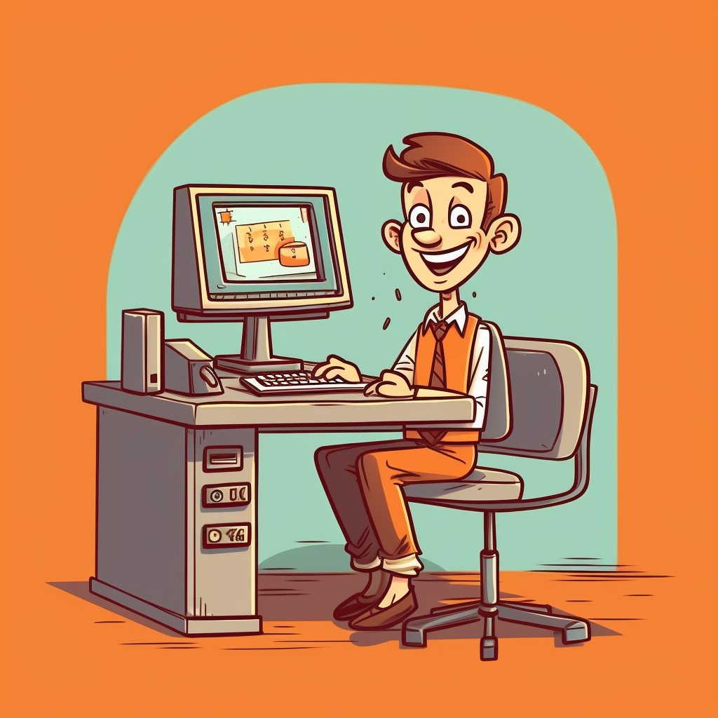 En mand der sidder ved hans computer