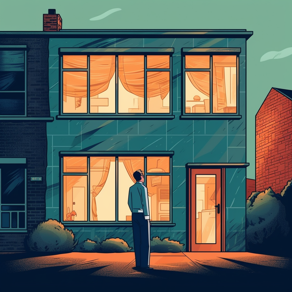 En mand der lurer ind gennem et vindue