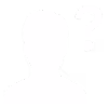 White silhouette of a person with a question mark beside the head on a black background.