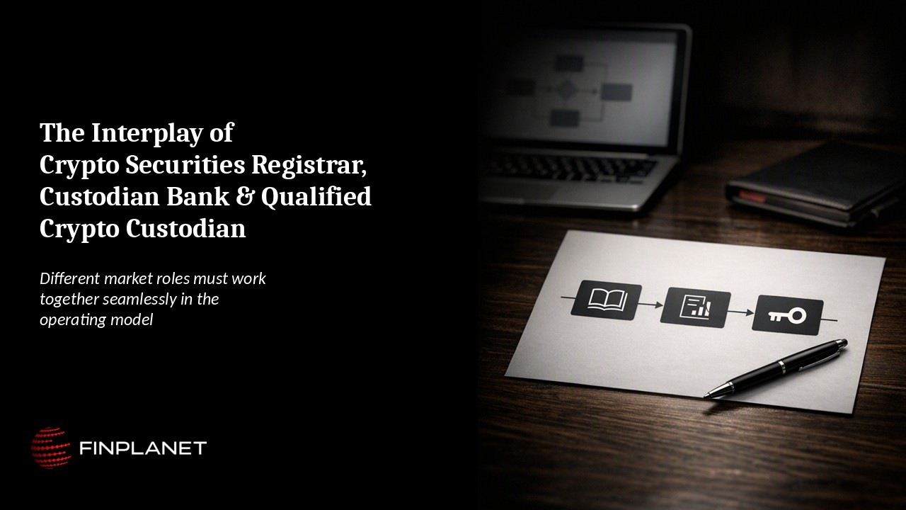 The interplay of crypto securities registrar, custodian bank and qualified crypto custodian