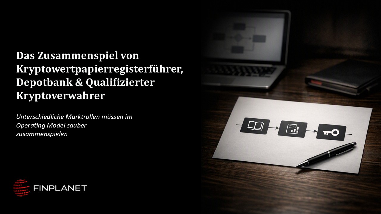 Das Zusammenspiel von Kryptowertpapierregisterführer, Depotbank und qualifiziertem Kryptoverwahrer